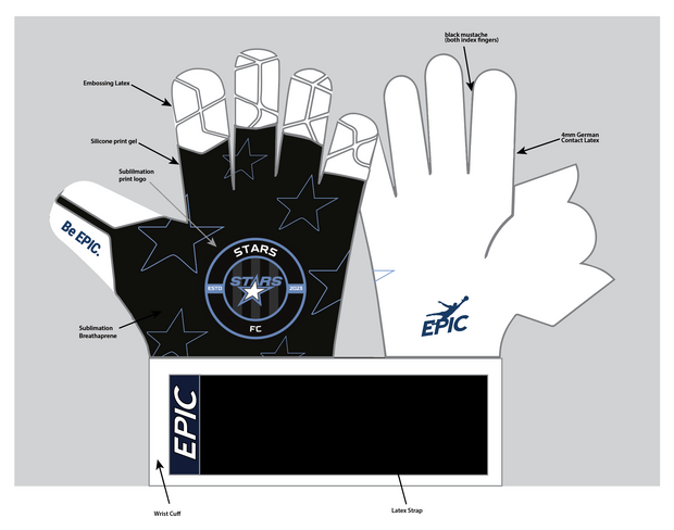 STARS FC – Custom Glove Black | Negative Cut