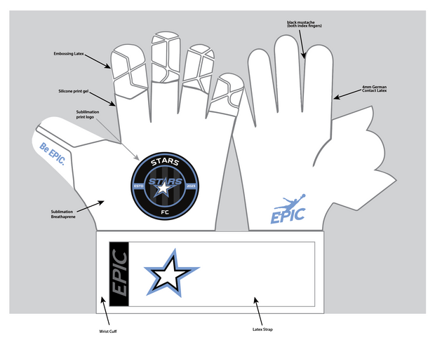 STARS FC – Custom Glove White | Negative Cut